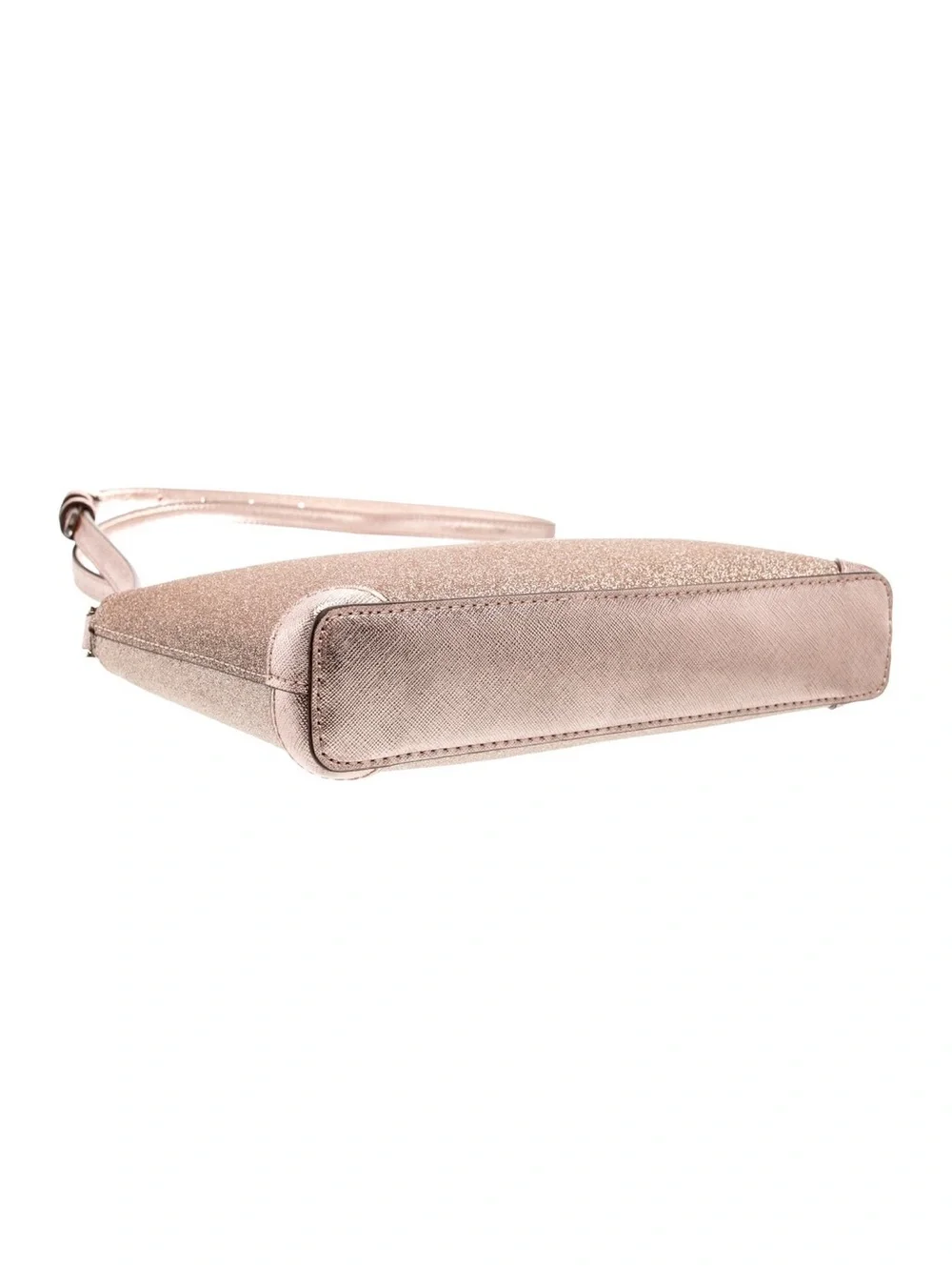 Kate Spade Rose Gold Glitter Fabric Crossbody Purse Bag